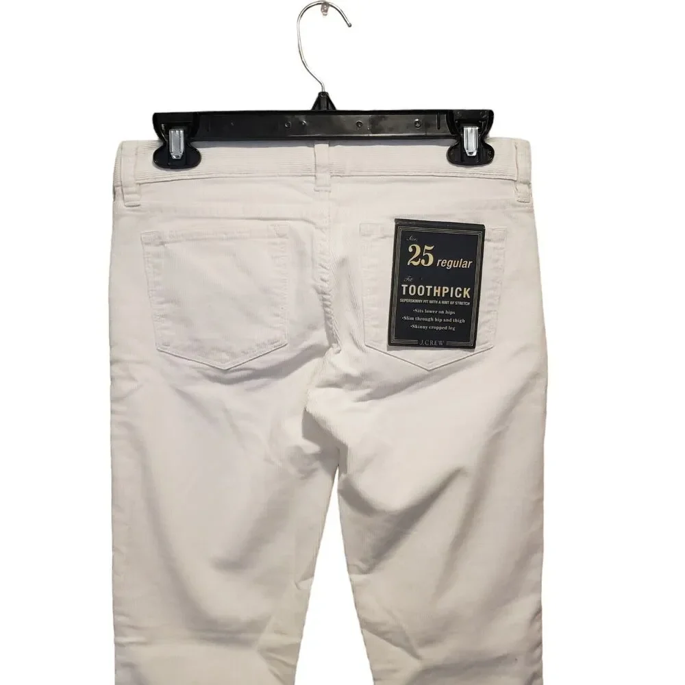 NWT J. Crew Women’s White Toothpick Skinny Jeans Size 25 - Style #87878
